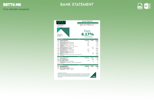 Модерен стил шаблон за збор страници за извод од банка DCU на САД